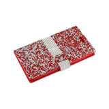  ZTE Grand X Max 2 Jewelry Rhinestone Wallet Case In Red