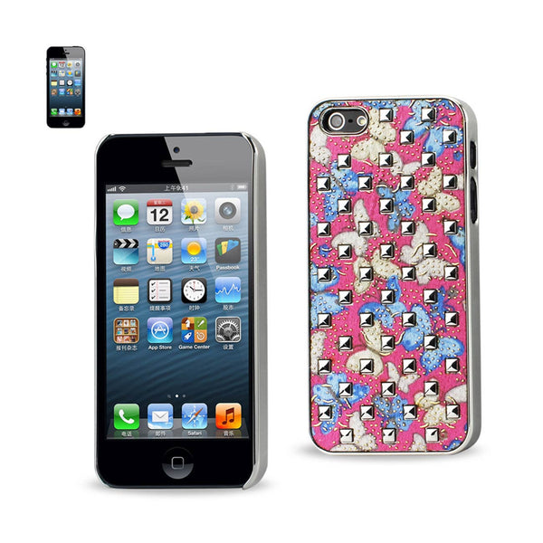 iPhone Se/ 5S/ 5Studded Plating Rivets Butterflies Design Case