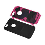  iPhone 6 Plus Hybrid Leather Camouflage Case In Pink