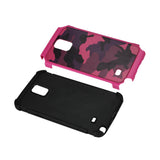  Samsung Galaxy Note 4 Hybrid Leather Camouflage Case In Pink