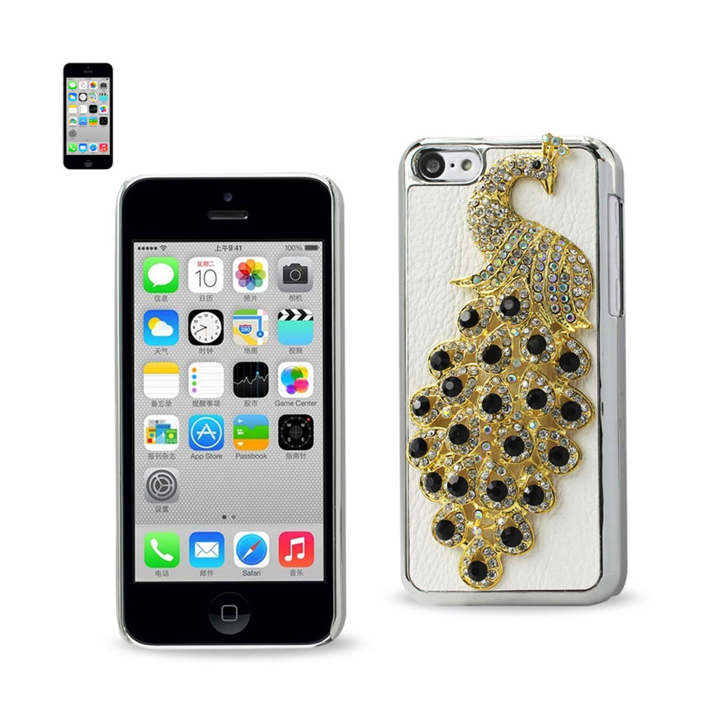 iPhone 5C Jewelry 3D Peacock Genuine Leather Case