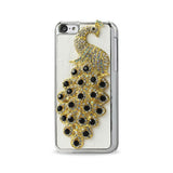  iPhone 5C Jewelry 3D Peacock Genuine Leather Case In Black