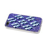 Chain Diamond Case For iPhone5 Navy Rhombus Pattern Navy