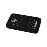  Alcatel One Touch Fierce Hybrid Heavy Duty Jewelry Diamond Case In Black