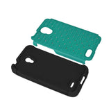  Alcatel One Touch Conquest Hybrid Heavy Duty Jewelry Diamond Case In Black Green