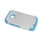  Motorola Moto E (2015) Hybrid Heavy Duty Jewelry Diamond Case In Blue White