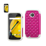 Motorola Moto E (2015) Hybrid Heavy Duty Jewelry Diamond Case