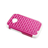  Motorola Moto E (2015) Hybrid Heavy Duty Jewelry Diamond Case In White Hot Pink