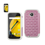 Motorola Moto E (2015) Hybrid Heavy Duty Jewelry Diamond Case