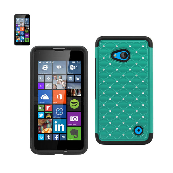 Nokia Lumia 640 Hybrid Heavy Duty Jewelry Diamond Case