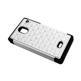  Sharp Aquos Crystal Hybrid Heavy Duty Jewelry Diamond Case In Black White