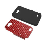  ZTE Speed Hybrid Heavy Duty Jewelry Diamond Case In Black Red