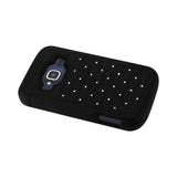  ZTE Concord 2 Hybrid Heavy Duty Jewelry Diamond Case In Black