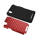  ZTE Zmax Hybrid Heavy Duty Jewelry Diamond Case In Black Red