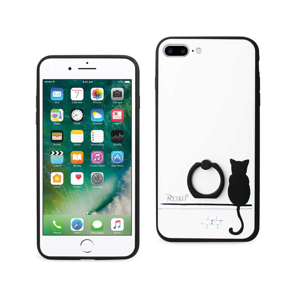 iPhone 7 Plus Cat Shadow Design Case With Rotating Ring Stand Holder