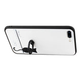  iPhone 7 Plus Cat Shadow Design Case With Rotating Ring Stand Holder In White