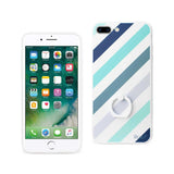 iPhone 7 Plus Stripe Pattern Tpu Case With Rotating Ring Stand Holder