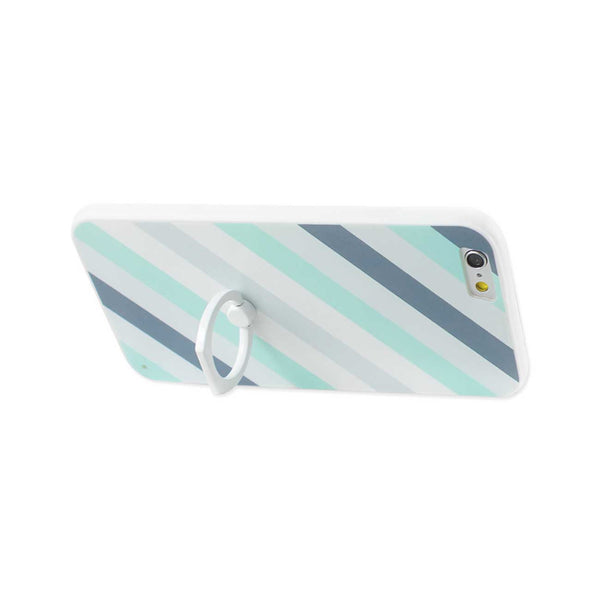 iPhone 6/ 6S Stripe Pattern Tpu Case With Rotating Ring Stand Holder