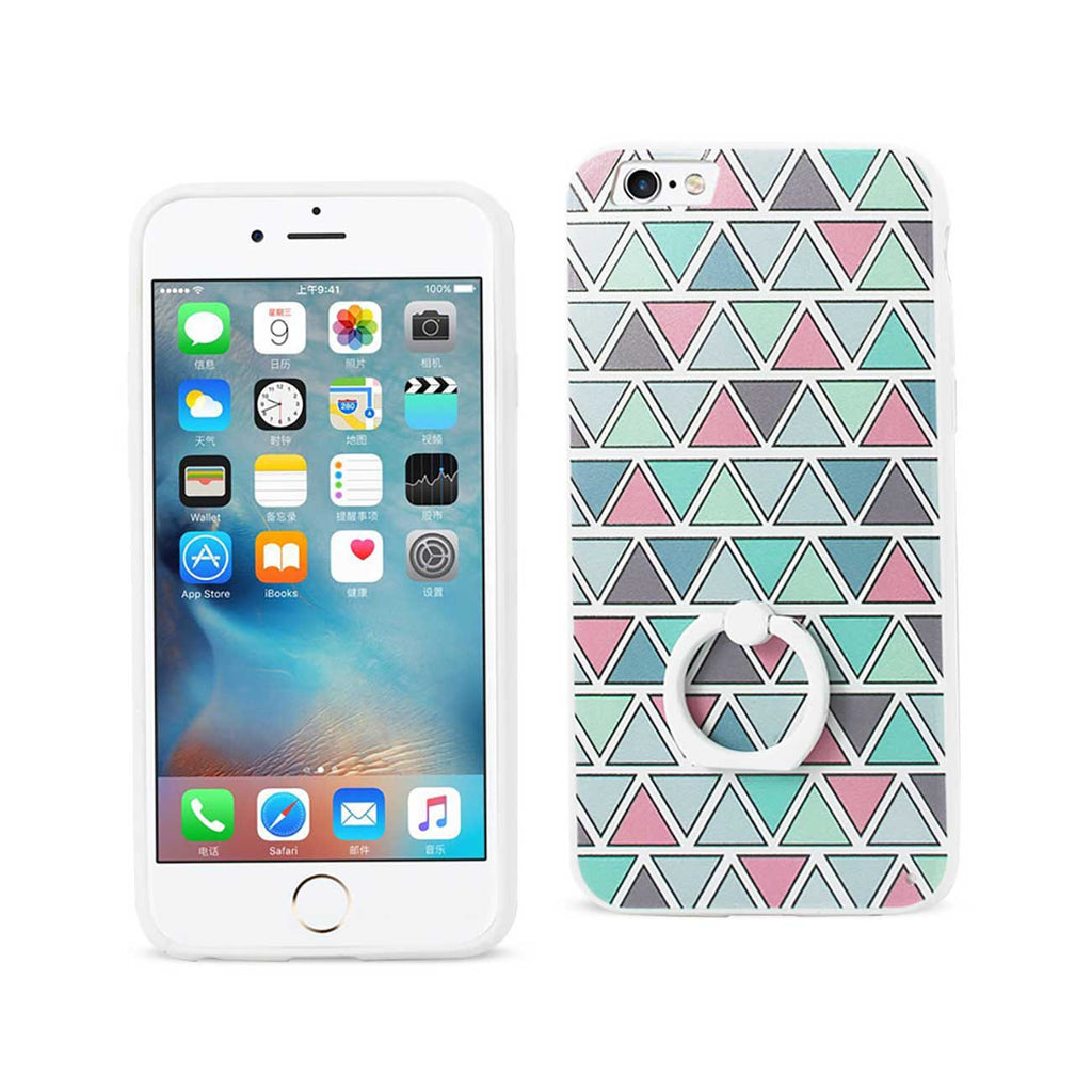 iPhone 6/ 6S Triangle Pattern Tpu Case With Rotating Ring Stand Holder