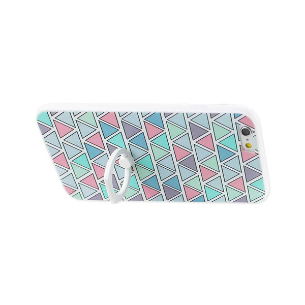 iPhone 6/ 6S Triangle Pattern Tpu Case With Rotating Ring Stand Holder