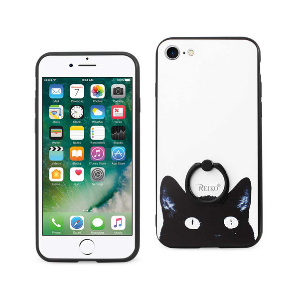 iPhone 7 Cat Design Case With Rotating Ring Stand Holder