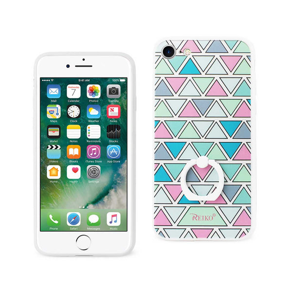 iPhone 7 Triangle Pattern Tpu Case With Rotating Ring Stand Holder