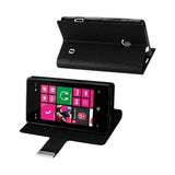  Nokia Lumia 521 Flip Folio Card Holder Case In Black