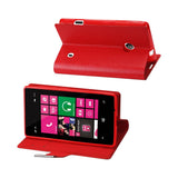  Nokia Lumia 521 Flip Folio Card Holder Case In Red