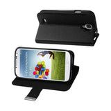  Samsung Galaxy S4 Flip Folio Card Holder Case In Black