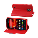  ZTE Source Flip Folio Card Holder Case In Red