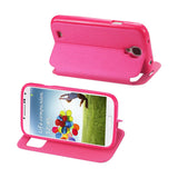  Samsung Galaxy S4 Smart Window Flip Case In Hot Pink