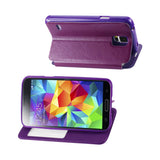  Samsung Galaxy S5 Smart Window Flip Case In Purple