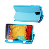  Samsung Galaxy Note 3 Window Flip Folio Case In Blue