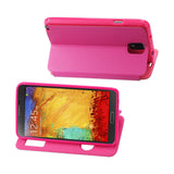  Samsung Galaxy Note 3 Window Flip Folio Case In Hot Pink