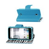  Alcatel Dawn/ Streak Wallet Case With Inner Zebra Print In Blue