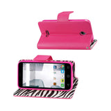  Alcatel Dawn/ Streak Wallet Case With Inner Zebra Print In Hot Pink