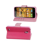  Alcatel One Touch Conquest 3-In-1 Wallet Case In Hot Pink Black