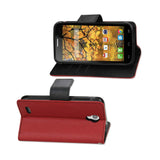  Alcatel One Touch Conquest 3-In-1 Wallet Case In Red