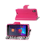  Alcatel Idol 4 Wallet Case With Inner Zebra Print In Hot Pink