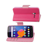  Alcatel Onetouch Pixi 3 3-In-1 Wallet Case In Hot Pink