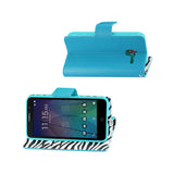  Alcatel Tru Wallet Case With Inner Zebra Print In Blue