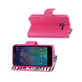  Alcatel Tru Wallet Case With Inner Zebra Print In Hot Pink