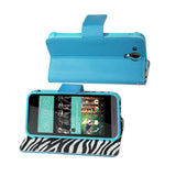  HTC Desire 520 Wallet Case With Inner Zebra Print In Blue