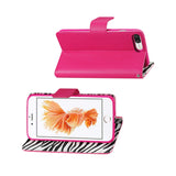  iPhone 7 Plus Wallet Case With Inner Zebra Print In Hot Pink