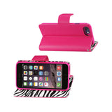  iPhone 7 Wallet Case With Inner Zebra Print In Hot Pink