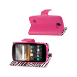  LG K3 Wallet Case With Inner Zebra Print In Hot Pink