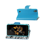  LG X Power/K6 Wallet Case With Inner Zebra Print In Blue