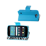  LG Spree Wallet Case With Inner Zebra Print In Blue