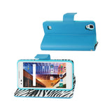  LG X Style (Tribute Hd) Wallet Case With Inner Zebra Print In Blue