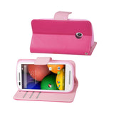  Motorola Moto E 3-In-1 Wallet Case In Hot Pink